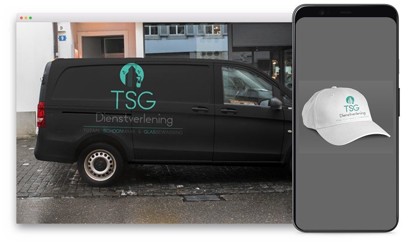TSG Dienstverlening website design shown on desktop and mobile